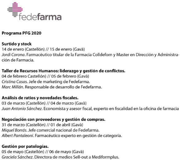 fedefarma-disena-la-segunda-edicion-del-programa-de-formacion-en-ge